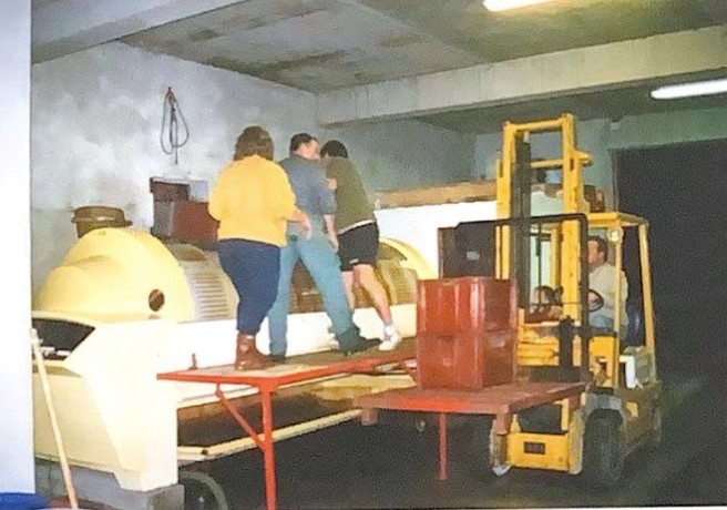 Chargement du pressoir en 1993